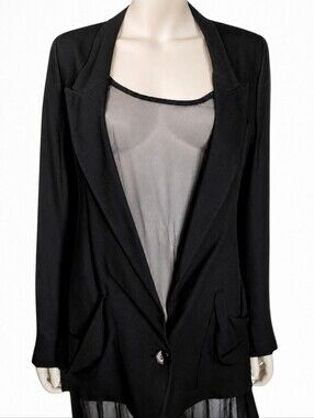 MAISON MARTIN MARGIELA | Archival Deconstructed Draped Black Blazer Jacket US 2